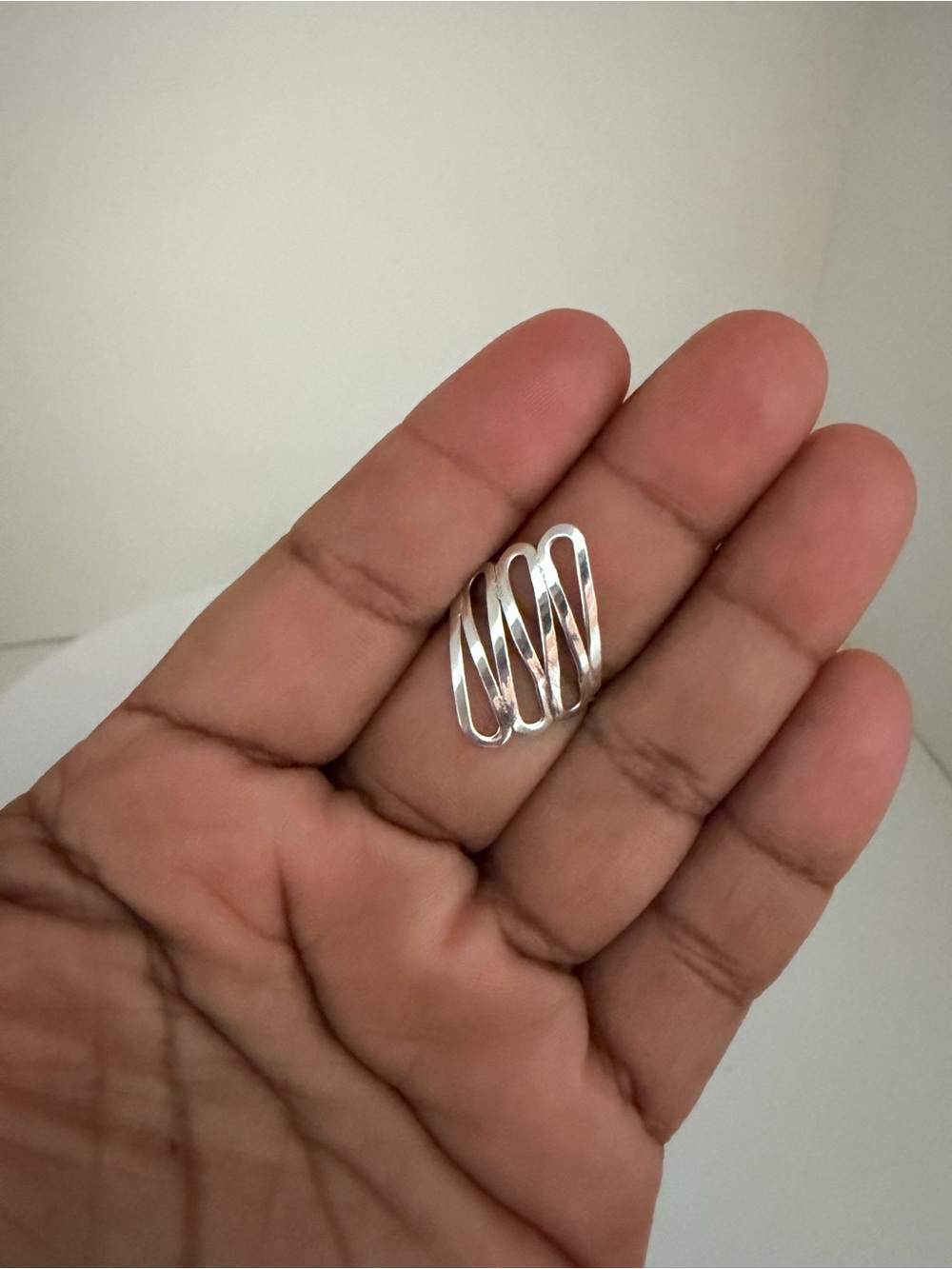 Sterling Silver 925 Sculptural Wave Ring size 9 - Picture 3 of 6